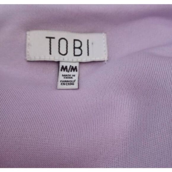 TOBI LAVENDER V-NECK SPLIT SLEEVE MINI DRESS SZ.M EUC. - Picture 6 of 8